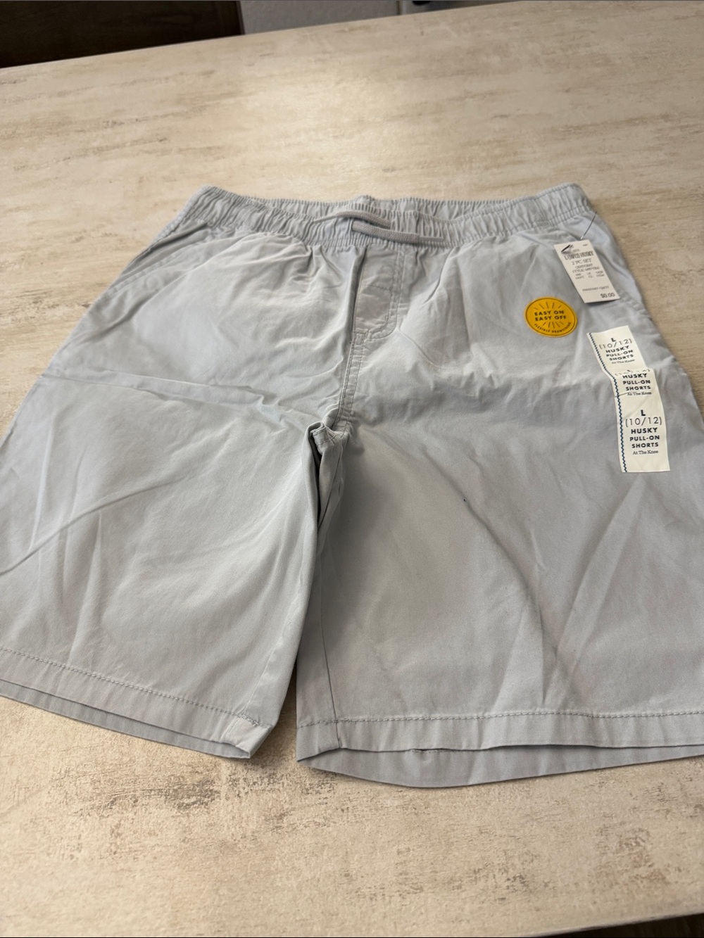 Husky Cat & Jack Light Gray Elastic-Waist Shorts. Large 10/12 HUSKY. Fit
